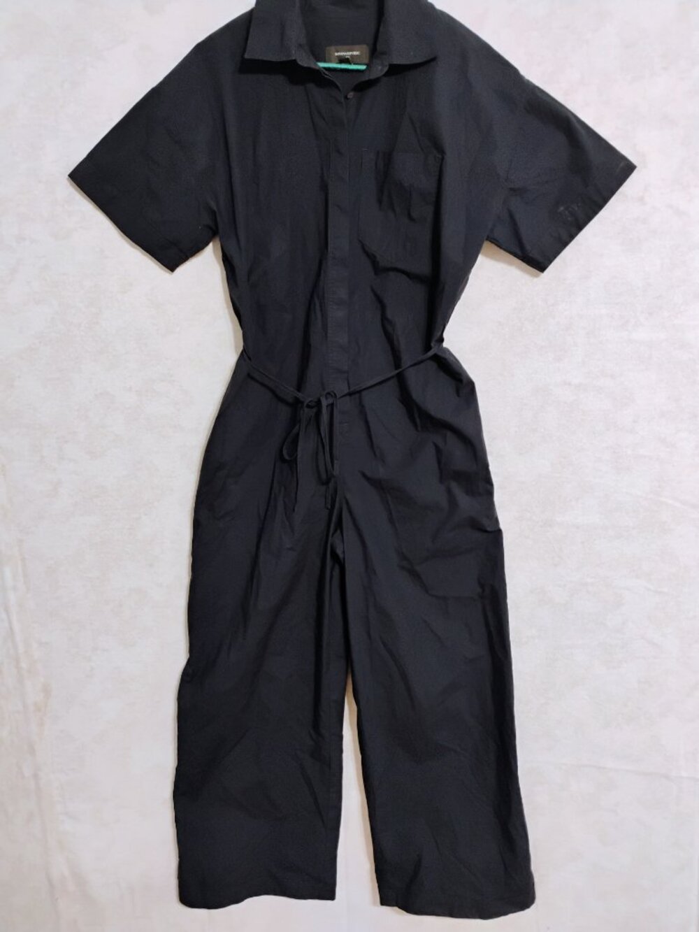 Banana Republic Navy Short Sleeve Wide Leg Utility Jumpsuit Size 2